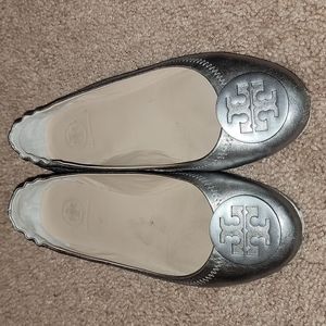 Tory Burch Silver Flat